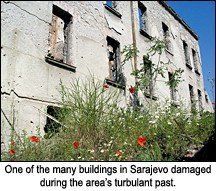 War damaged Sarajevo building.